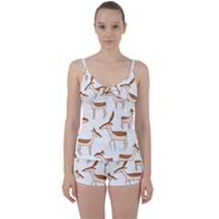 Seamless Deer Pattern Design Tie Front Two Piece Tankini by Pakrebo