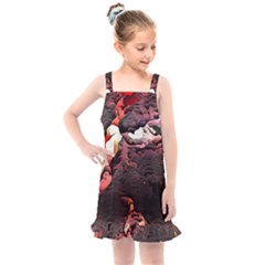 Texture Art Design Pattern Kids  Overall Dress by Pakrebo
