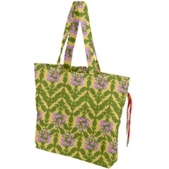 Texture Heather Nature Drawstring Tote Bag by Pakrebo