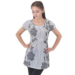 Wallflower Puff Sleeve Tunic Top by WensdaiAmbrose