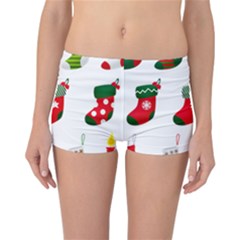 Christmas Stocking Candle Reversible Boyleg Bikini Bottoms by Mariart