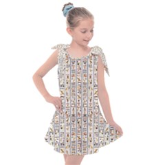 Egyptian Hieroglyphs Kids  Tie Up Tunic Dress