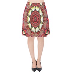 Farbenpracht Kaleidoscope Arts Velvet High Waist Skirt by Pakrebo
