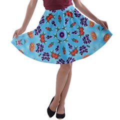 Farbenpracht Kaleidoscope A-line Skater Skirt by Pakrebo