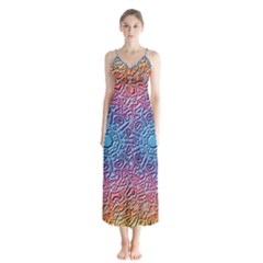 Background Pattern Texture Button Up Chiffon Maxi Dress by Pakrebo