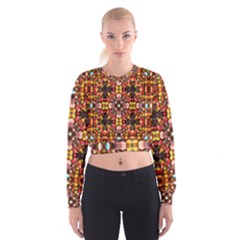 Tile Background Image Creativity Cropped Sweatshirt by Pakrebo