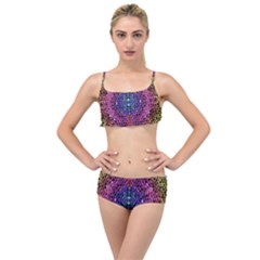 Background Image Decorative Layered Top Bikini Set