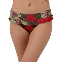 Tile Background Image Color Pattern Frill Bikini Bottom by Pakrebo