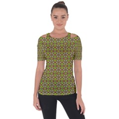Background Image Pattern Shoulder Cut Out Short Sleeve Top by Pakrebo