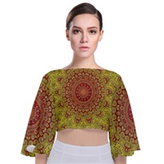 Background Fractals Surreal Design Tie Back Butterfly Sleeve Chiffon Top by Pakrebo