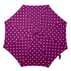 Fuschia Polka Dot Hook Handle Umbrellas (large) by retrotoomoderndesigns