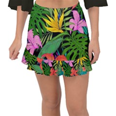 Tropical Adventure Fishtail Mini Chiffon Skirt