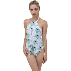 Squidward In Repose Pattern Go With The Flow One Piece Swimsuit by Valentinaart