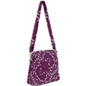 Magenta And White Abstract Print Pattern Zipper Messenger Bag View1