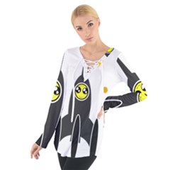 Spacecraft Star Emoticon Travel Tie Up Tee
