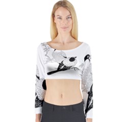 Vintage Old Fashioned Animal Wild Long Sleeve Crop Top