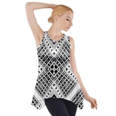 Pattern Tile Repeating Geometric Side Drop Tank Tunic