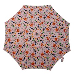 Halloween Treats Pattern Pink Hook Handle Umbrellas (large) by snowwhitegirl