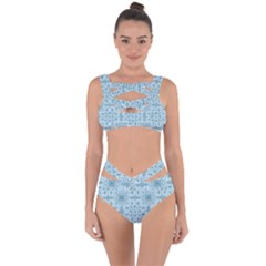 Ornamental Blue Bandaged Up Bikini Set 