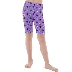 Kawaii Grape Rootbeer Kids  Mid Length Swim Shorts