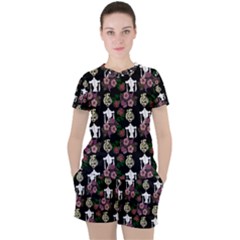 Victorian Girl Black Women s Tee And Shorts Set