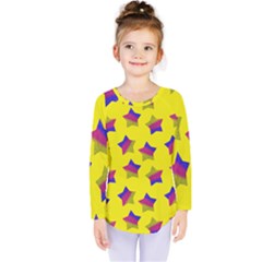 Ombre Glitter  Star Pattern Kids  Long Sleeve Tee