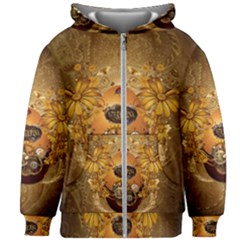 Awesome Steampunk Easter Egg With Flowers, Clocks And Gears Kids  Zipper Hoodie Without Drawstring by FantasyWorld7