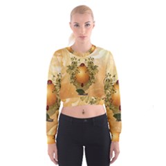 Wonderful Easter Egg With Flowers And Snail Cropped Sweatshirt