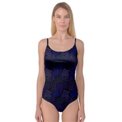 Blue & Black Waves Camisole Leotard  by modernwhimsy