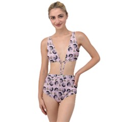Vintage Girl With Flowers Pink Tied Up Two Piece Swimsuit by snowwhitegirl