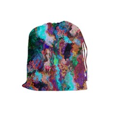 Seamless Abstract Colorful Tile Drawstring Pouch (large)