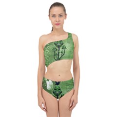 Funny Mushroom Skulls With Crow And Butterflies Spliced Up Two Piece Swimsuit by FantasyWorld7