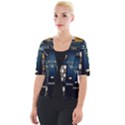 Tardis Sherlock Holmes 221b Cropped Button Cardigan View1