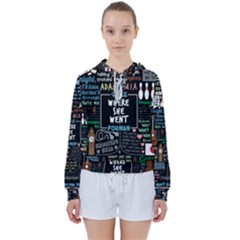 Book Quote Collage Women s Tie Up Sweat by Sudhe