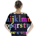 Alphabet Letters Colorful Polka Dots Letters In Lower Case Batwing Chiffon Blouse View2