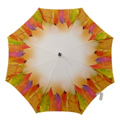 Autumn Leaves Colorful Fall Foliage Hook Handle Umbrellas (small) by Sudhe