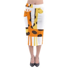 Giraffe Africa Safari Wildlife Midi Pencil Skirt