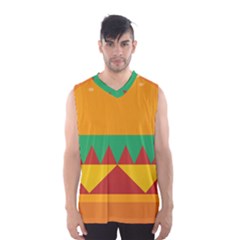 Burger Bread Food Cheese Vegetable Men s Basketball Tank Top by Sudhe