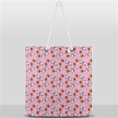 Lamb Pattern Pink Full Print Rope Handle Tote (large)