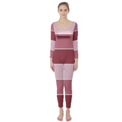 Striped Shapes Wide Stripes Horizontal Geometric Long Sleeve Catsuit
