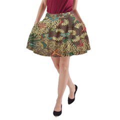 Colorful The Beautiful Of Art Indonesian Batik Pattern A-line Pocket Skirt by Sudhe
