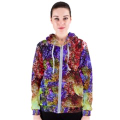 Splashes Of Color Background Women s Zipper Hoodie by Sudhe