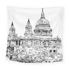 Line Art Architecture Church Square Tapestry (large) by Sudhe