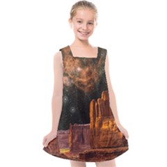 Geology Sand Stone Canyon Kids  Cross Back Dress