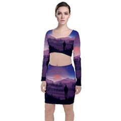 Dusk Sunset Dawn Sky Evening Top And Skirt Sets by Sudhe