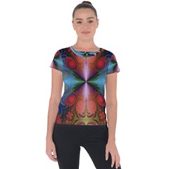 Fractal Fractal Background Design Short Sleeve Sports Top 