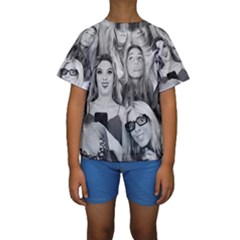 Lele Pons - Funny Faces Kids  Short Sleeve Swimwear by Valentinaart