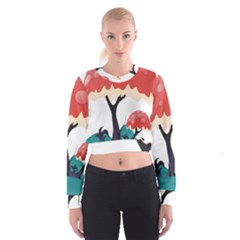 Tree Art Trunk Artwork Cartoon Cropped Sweatshirt by Sudhe