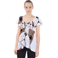 Animation Dog Cute Animate Comic Lace Front Dolly Top