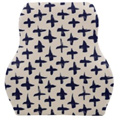 Pattern Ink Blue Navy Crosses Grunge Flesh And Navy Pattern Ink Crosses Grunge Flesh Beige Background Car Seat Velour Cushion  by genx